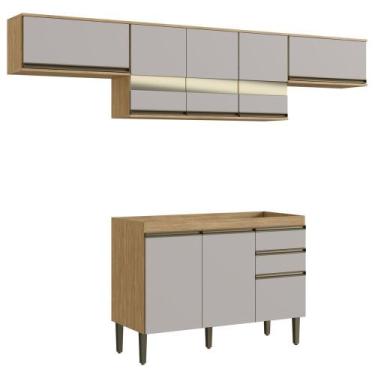 Imagem de Conjunto Cozinha 4 Peças Casablanca A3495 Casamia, Mel/Off White/Refle