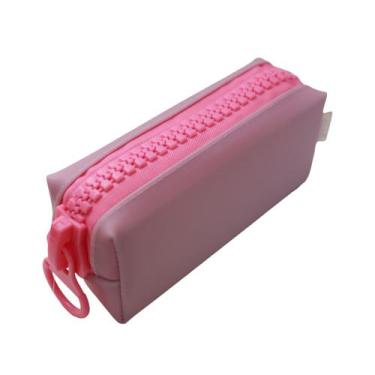 Imagem de Estojo Em PVC Escolar Juvenil Feminino Infantil 50 Pens - Yins, Rosa