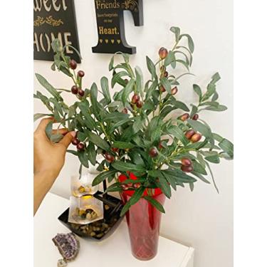 Imagem de ShoppeWatch Ramos de oliveira falsos para vasos com frutas 76 cm | hastes de oliveira artificiais - | Decoração de ramo de oliveira | Planta de oliveira falsa para espaços internos encantadores - 4
