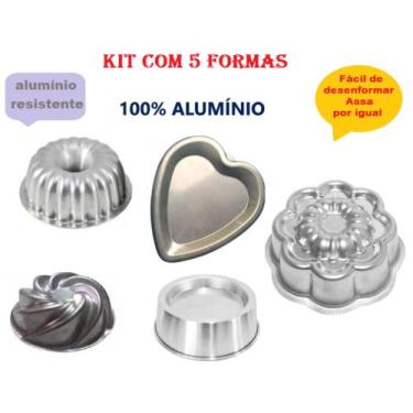 Imagem de Kit 5 Forma De Bolo Decorado Bolo Vulcão Coração Ballerine Margarida R