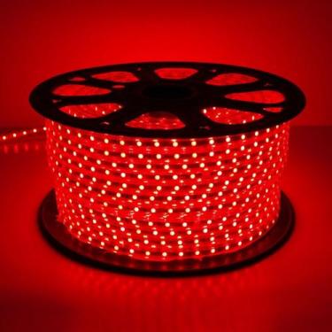 Imagem de 30m Mangueira Led chata 5050 C/conector Plug - k1mstore, vermelho, 220