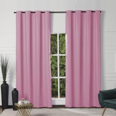 Imagem de Cortina Porta Blackout Rosa PVC Liso 2,80x2,00 Sala Quarto - Feffo Cor