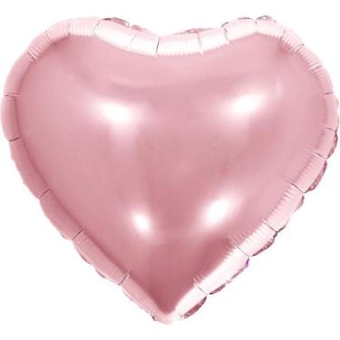 Imagem de Balão Metalizado Decorado Coração Rose 45CM Pacote com 06 - Make