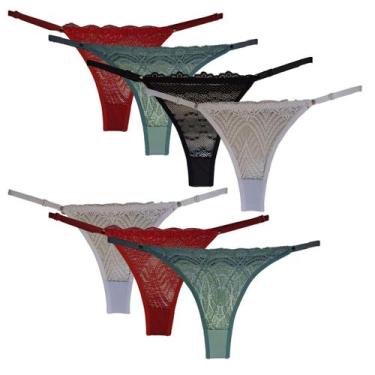 Imagem de Kit 7 Calcinhas Fio Alças Ajustáveis Moda Íntima Feminina  126 - Luma 