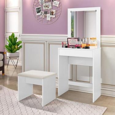 Imagem de Penteadeira Com Banqueta E Espelho Sofia 1 Branco - J&A Móveis