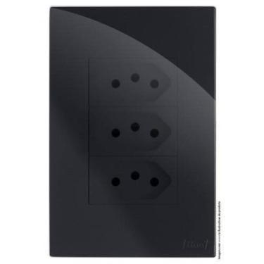 Imagem de Kit Tomada Tripla 10A 4X2 Brg11219-4Bk