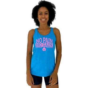 Imagem de Regata Feminina Recorte Nadador MXD Conceito No Pain No Gain, EGG, Azu