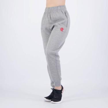 Imagem de Calça Flamengo Moletom Rest Feminina Mescla Cinza - Braziline, G