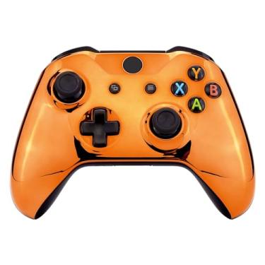 Imagem de eXtremeRate placa frontal cromada para Microsoft Xbox One S e Xbox One X Controller, Chrome Orange
