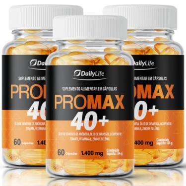 Imagem de Kit 3x Oleo de Girassol e de Semente Abóbora Pro Max 40+ Com Vitamina E Suplemento Alimentar 1400mg 60 Softgels - Daily Life