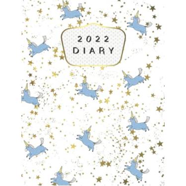 Imagem de 2022 Diary: A4 One Page Per Day To View Dated Planner Agenda Organiser Calendar - 2022 Journal A4 Page A Day - 2022 Diary Bleu Unicorns