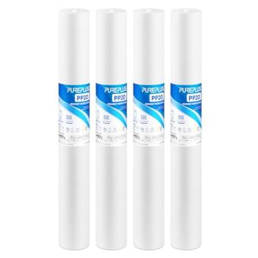 Imagem de PUREPLUS Cartucho de substituição de filtro de água residencial de 50,8 cm x 6,3 cm para toda a casa, pré-filtragem de sedimentos de 50,8 cm, pacote com 4