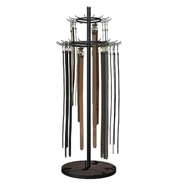 Imagem de Expositor de cinto de chão, organizador de cabide de gravata de metal de 168 cm, prateleira de bolsa de xales para loja de roupas, quarto, negócios, economia de espaço (cor: preto, tamanho: 66,2 x