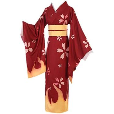 Imagem de Shakugan no Shana Cosplay Syana Cosplay Fantasia Kimono Uniforme Halloween Conjunto Completo + Meia, Fantasia + meia, Small