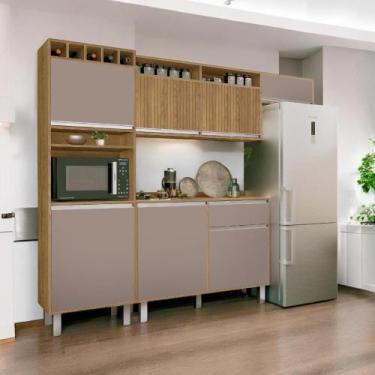 Imagem de Cozinha Smart Torre Armário Geladeira Balcão  Freijó e Connect - VitaM