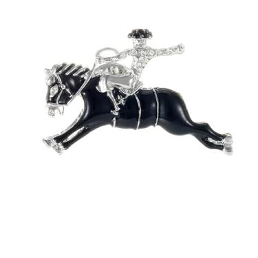Imagem de Dreuyet Broche de cavalo Kentucky Derby terno de corrida de cavalos broche de lapela para mulheres homens strass ouro antigo cavalo animal broche esmalte Kentucky roupas roupas acessórios joias,