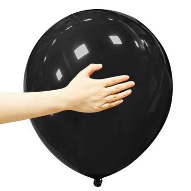 Imagem de Balões de Látex Pretos ASIYUHY (18cm) - Pacote com 12 Unidades para De