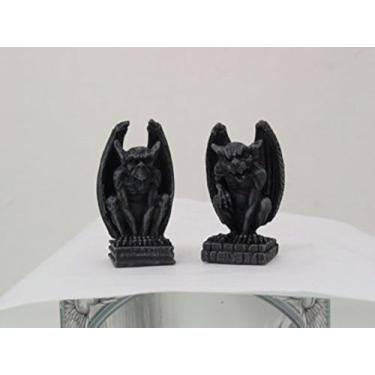 Imagem de Estatuetas de resina de gárgulas do mal em miniatura de 6 cm, conjunto de dois