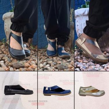 Imagem de Kit 3 Sapatilhas Boneca Sintético Preto/Marinho/Dourada - Scarpe Shoes