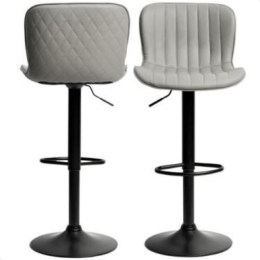 Imagem de Kit 02 Banqueta Giratória Alta Encosto Bancada Cozinha Bar prime.offic