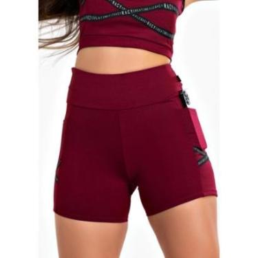Imagem de Short Feminino Fitness Academia Cintura Alta Com Elástico -Feminino