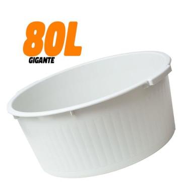 Imagem de Bacia De Plastico Grande Reforçada Multiuso C Alça 80l - Toodou, Gelo