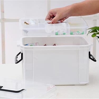 Imagem de Plástico Portátil Kit de Primeiros Socorros Caixa de Emergência Medicina Caixa de Medicamentos para Viagens para o Escritório Em Casa Acampamento Ao Ar Livre (Como mostrado)