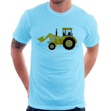 Imagem de Camiseta Trator Pá Carregadeira Amarelo - Foca na Moda, Azul bebê, P