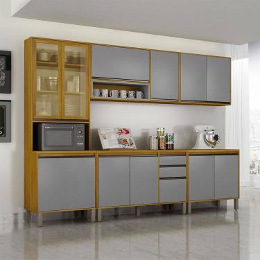 Imagem de Cozinha Completa Nala Com Cristaleira 5 Peças 12 Portas Mobilihouse
