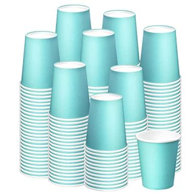 Imagem de Prgery Copos de papel 227 g, pacote com 150, copos de café de papel descartáveis para bebidas quentes ou frias, para festas, piqueniques, churrascos, viagens e eventos - azul