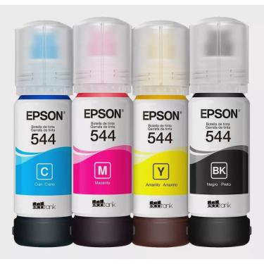 Imagem de Kit 4 refil de tinta 544 para impressora L3250 L3110 L3150 L3160 black + cyan + yellow + mag.