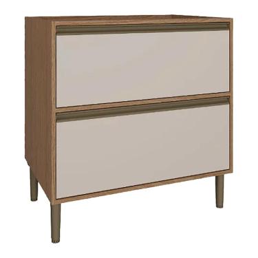 Imagem de Armario Balcao com 1 Porta 1 Gaveta Vitoria Rimo Carvalho/Off White