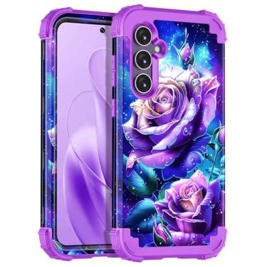 Imagem de Miqala Capa para Galaxy S23 FE 5G, que brilha no escuro, três camadas, resistente, proteção à prova de choque, amortecedor de plástico rígido + capa protetora de silicone macio para Samsung Galaxy S23