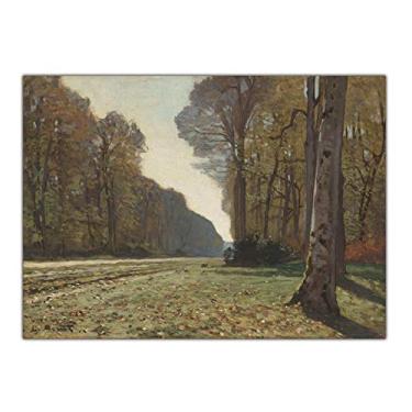 Imagem de Reprodução de arte famosa de arte em tela. Claude Monet. Le Pave de Chailly. Pôster de imagem de parede com impressão de arte clássica. Impressão em tela decoração de casa moderna - 80 x 60 cm sem