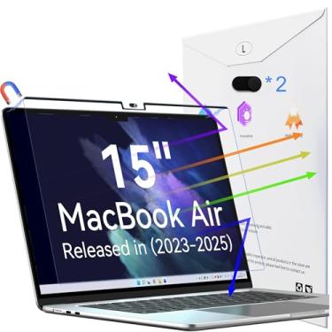 Imagem de Peslv Protetor de tela magnético antiluz azul para MacBook Air de 15 polegadas (2023-2024, M2, M3), filtro de brilho removível para laptop Mac de 15,3 polegadas