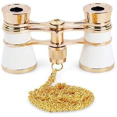 Imagem de MINJING Telescópio monóculo 7,5 x 63,5 cm dobrável Ópera Óculos Binóculos Corpo de Metal com Corrente Lente Óptica Telescópio de Teatro Feminino Binóculos Transparente