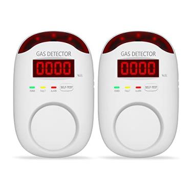 Imagem de 2 pacotes de detector de gás e alarme – Koabbit Plug in Detectores de gás natural e detectores de gás propano para casa, RV e cozinha, detector de vazamento de gás combustível monitor para GNL, GLP