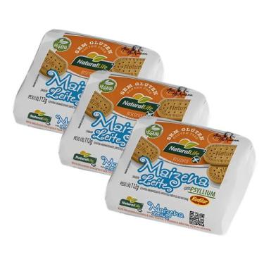 Imagem de Kit Biscoito Sem Glúten Maizena Leite Com Psyllium Natural Life - 3 Un