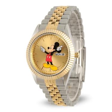 Imagem de Relógio Mickey Mouse masculino – Relógio clássico masculino Mickey Mouse – Relógios elegantes para homens – Relógios oficialmente licenciados – pulseira de aço inoxidável multicolorida, mostrador