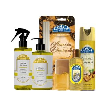 Imagem de Kit Coala Essências Ameixa Dourada com 5 Itens – Odorizante de Ambientes Aerosol 400ml, Spray para Tecidos, Limpador Perfumado 120ml, Difusor 100ml, Sabonete Líquido 500ml