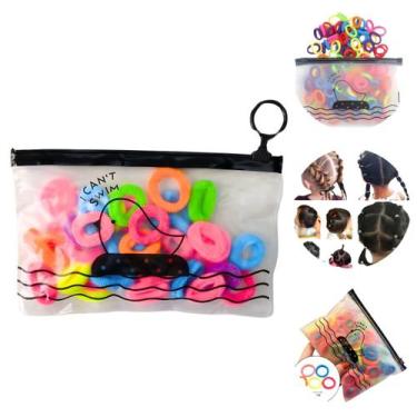 Imagem de 40 Elásticos de Cabelo Infantil Coloridos e Saco Zip Brinde - Dafu