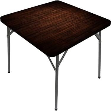 Imagem de Capa de mesa de madeira ajustada, estampa de textura de prancha de madeira, toalha de mesa impermeável interna/externa, sala de jantar de pátio e cozinha, serve para mesa de 122 x 182 cm