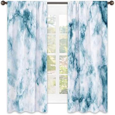 Imagem de Cortinas blecaute de mármore – Cortinas de quarto e sala de estar com isolamento térmico, economia de energia e redução de ruído, L 182 x C 182 cm