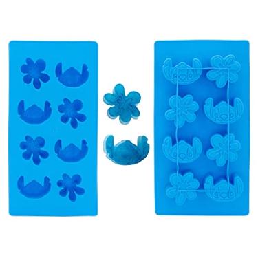 Imagem de Bandeja de cubos de gelo Silver Buffalo Disney Lilo e Stitch com flores tropicais, produz 8 cubos de gelo
