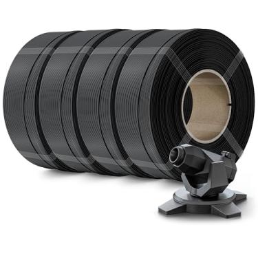 Imagem de Creality Refil de filamento PETG Filamento de impressora 3D de 1,75 mm, refilamento de 4 kg para carretel reutilizável de laboratório bambu, precisão dimensional ± 0,03 mm, preto (pacote com 4)