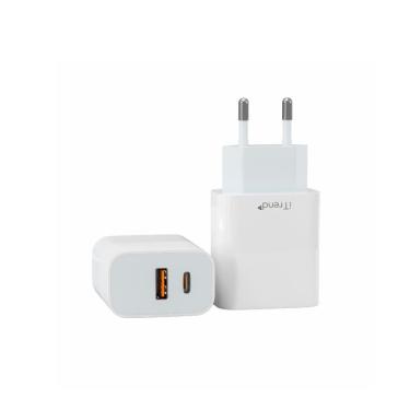 Imagem de Carregador de Parede iTrend Tipo A + C 25W Branco iT-CRC25