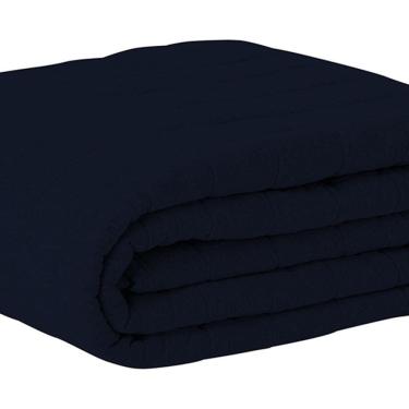 Imagem de Cobre Leito Tecebem Casal Malha 100% Algodão Lisa 210 X 240cm Marinho