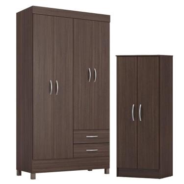 Imagem de Guarda Roupa Solteiro Astro com Multiuso Viena Café - Demóbile