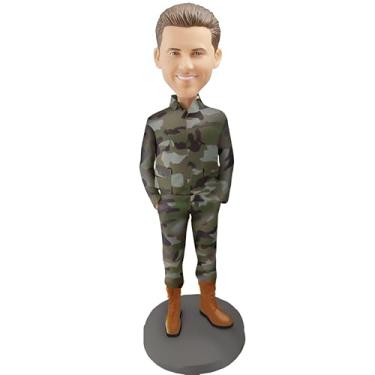 Imagem de Bonecas personalizadas de soldado bobblehead, personagens personalizados, uniformes de camuflagem de soldado, totalmente feitos à mão, personalizados de acordo com as imagens, decorações de mesa
