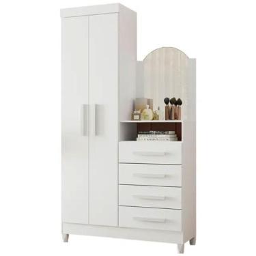 Imagem de Guarda Roupa New Capri Cômoda 2 Portas 4 Gavetas Albatroz, QUADRIFLEX